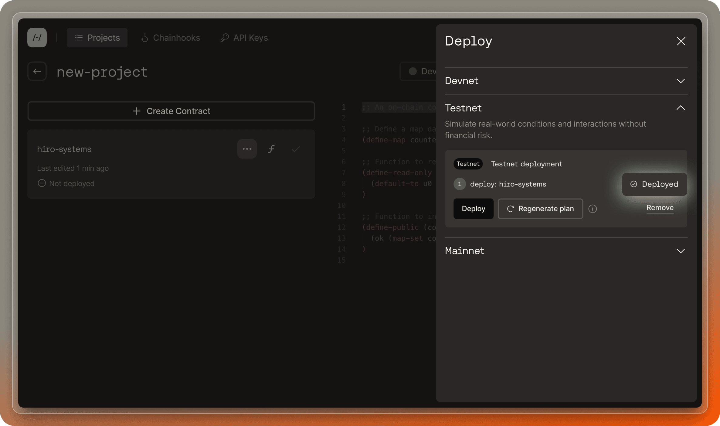 Deployment plan with status deployed